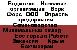 Водитель › Название организации ­ Ворк Форс, ООО › Отрасль предприятия ­ Семеноводство › Минимальный оклад ­ 42 900 - Все города Работа » Вакансии   . Крым,Бахчисарай